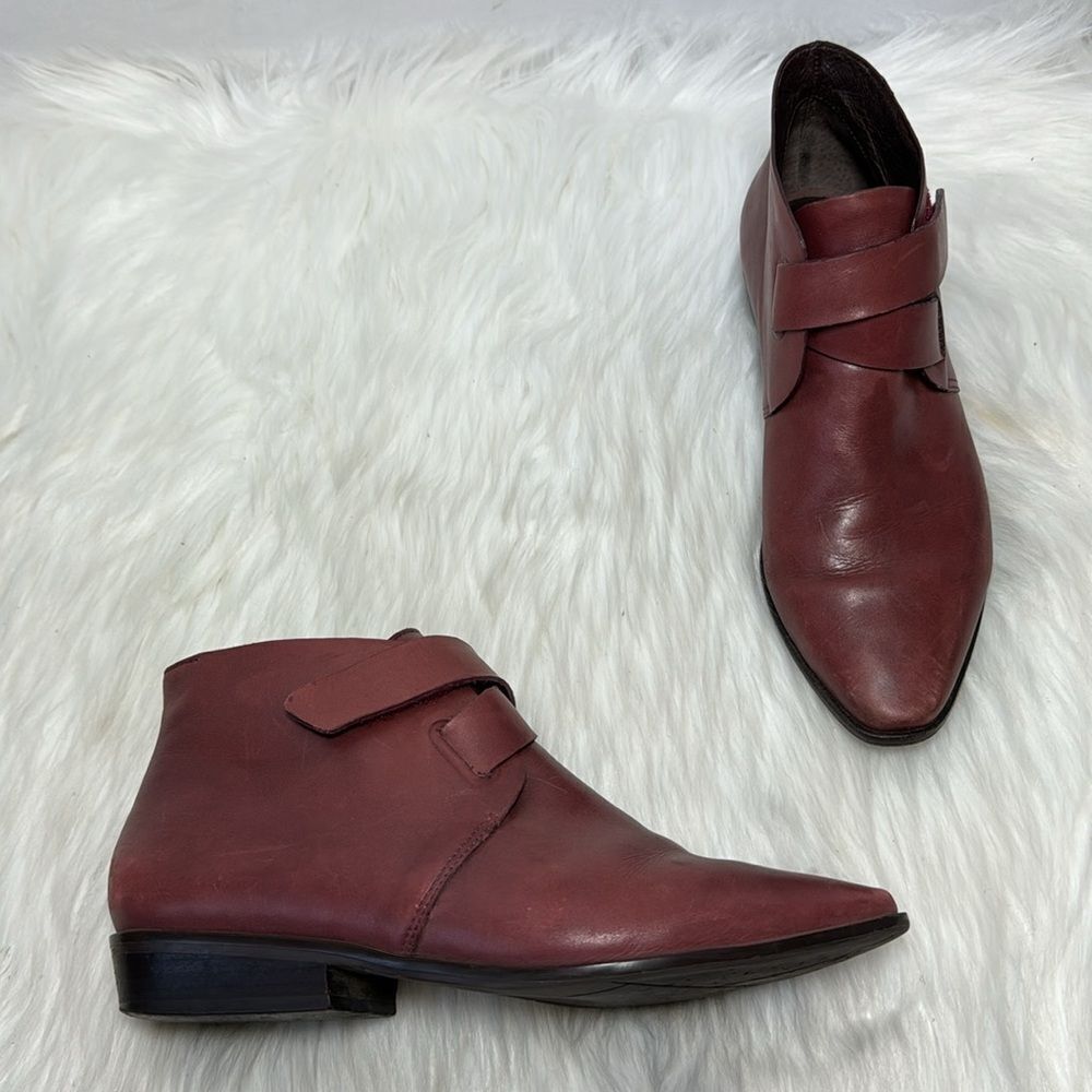 Atelier Soleh Cordovan Leather Strappy Booties Sz 6‎